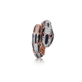 Onyx Serpentine Diamond Wrap Ring