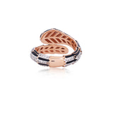 Onyx Serpentine Diamond Wrap Ring
