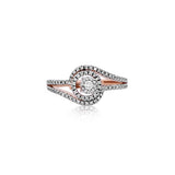 Celestial Swirl Halo Diamond Ring