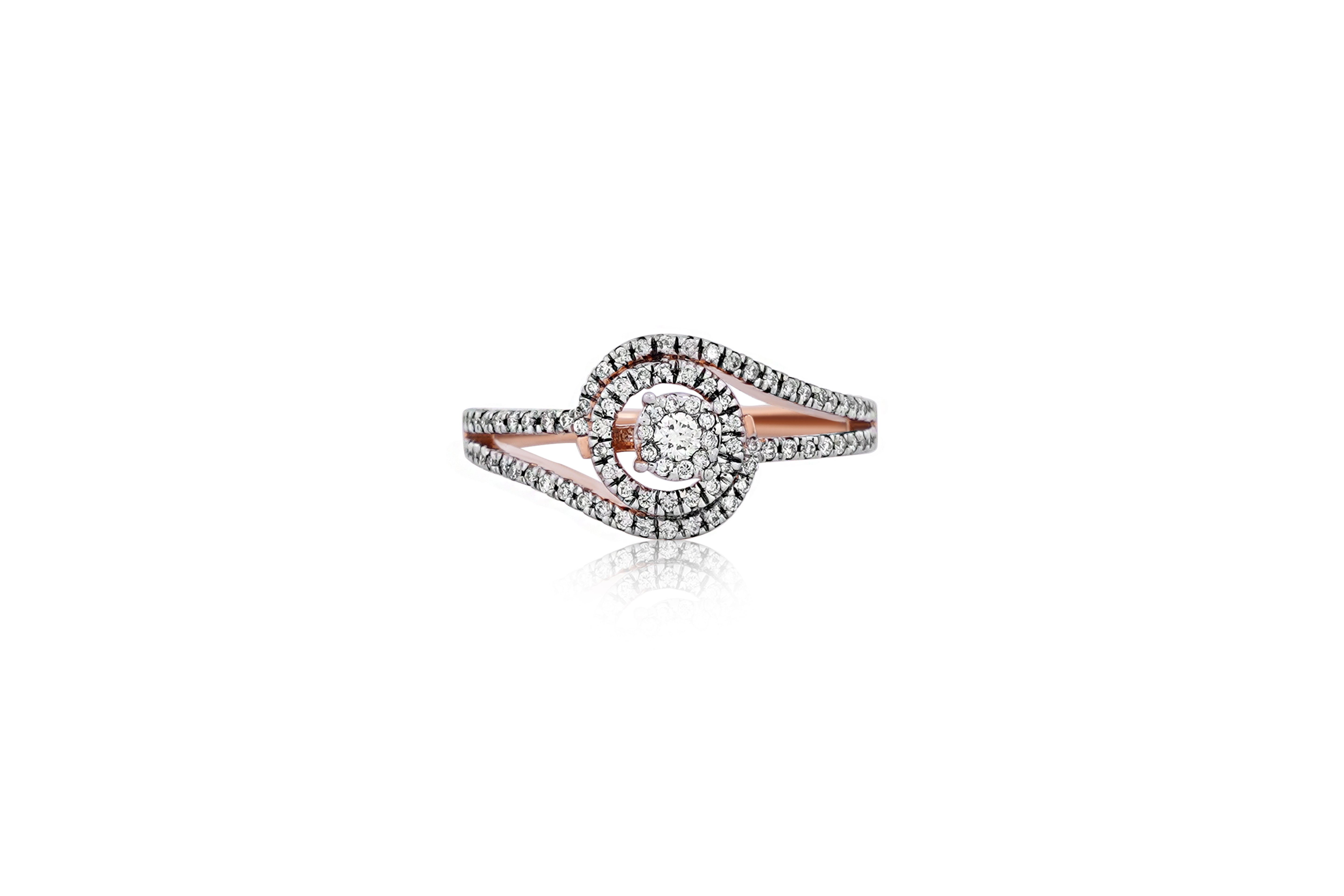 Celestial Swirl Halo Diamond Ring