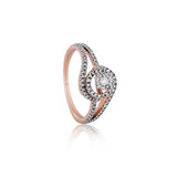 Celestial Swirl Halo Diamond Ring