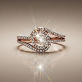 Celestial Swirl Halo Diamond Ring