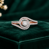 Celestial Swirl Halo Diamond Ring