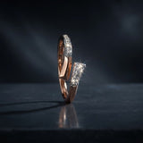 Diamond Geometric Bypass Wrap Ring