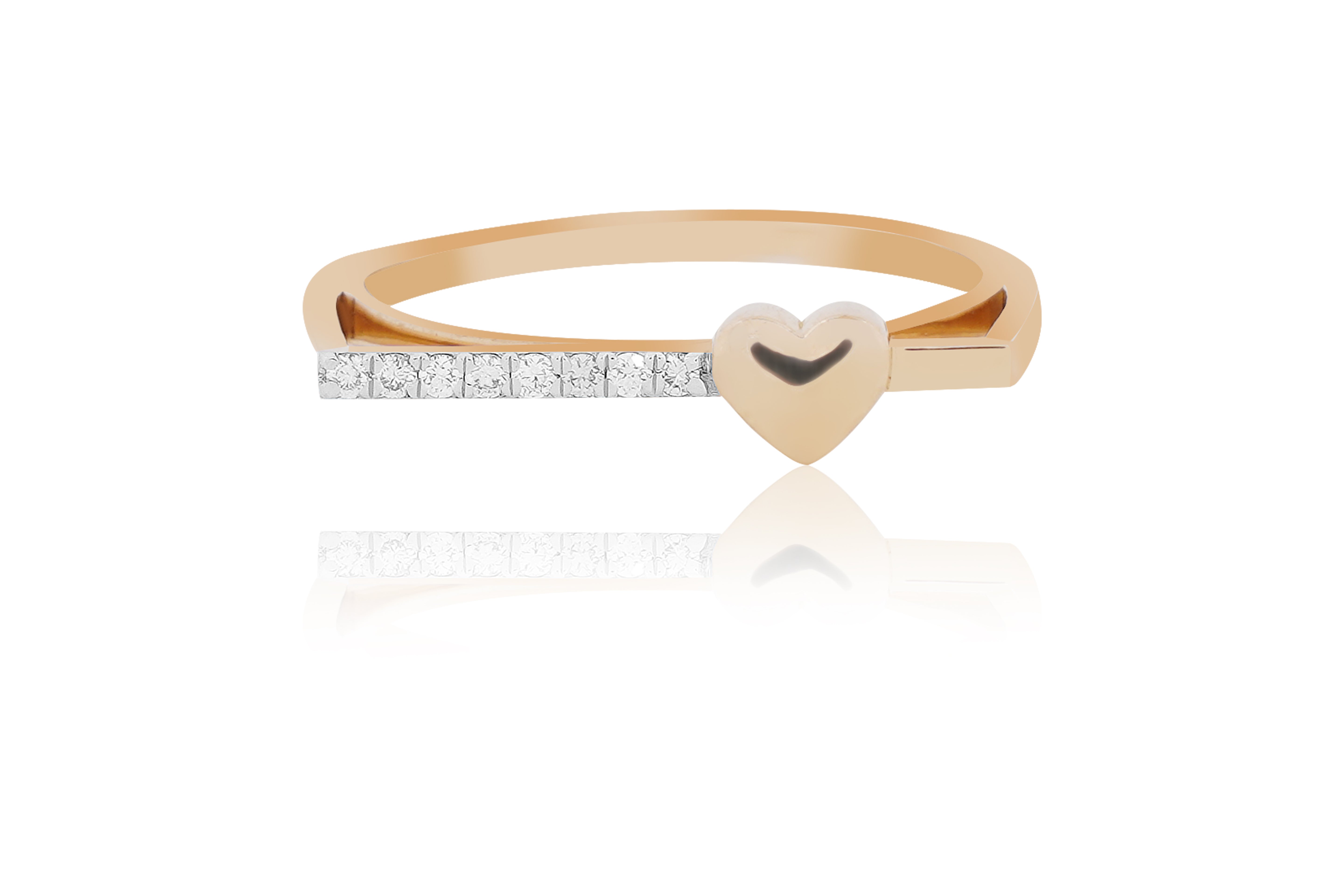 Diamond Heart Linear Accent Ring
