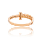 Diamond Architectural T-Cross Ring