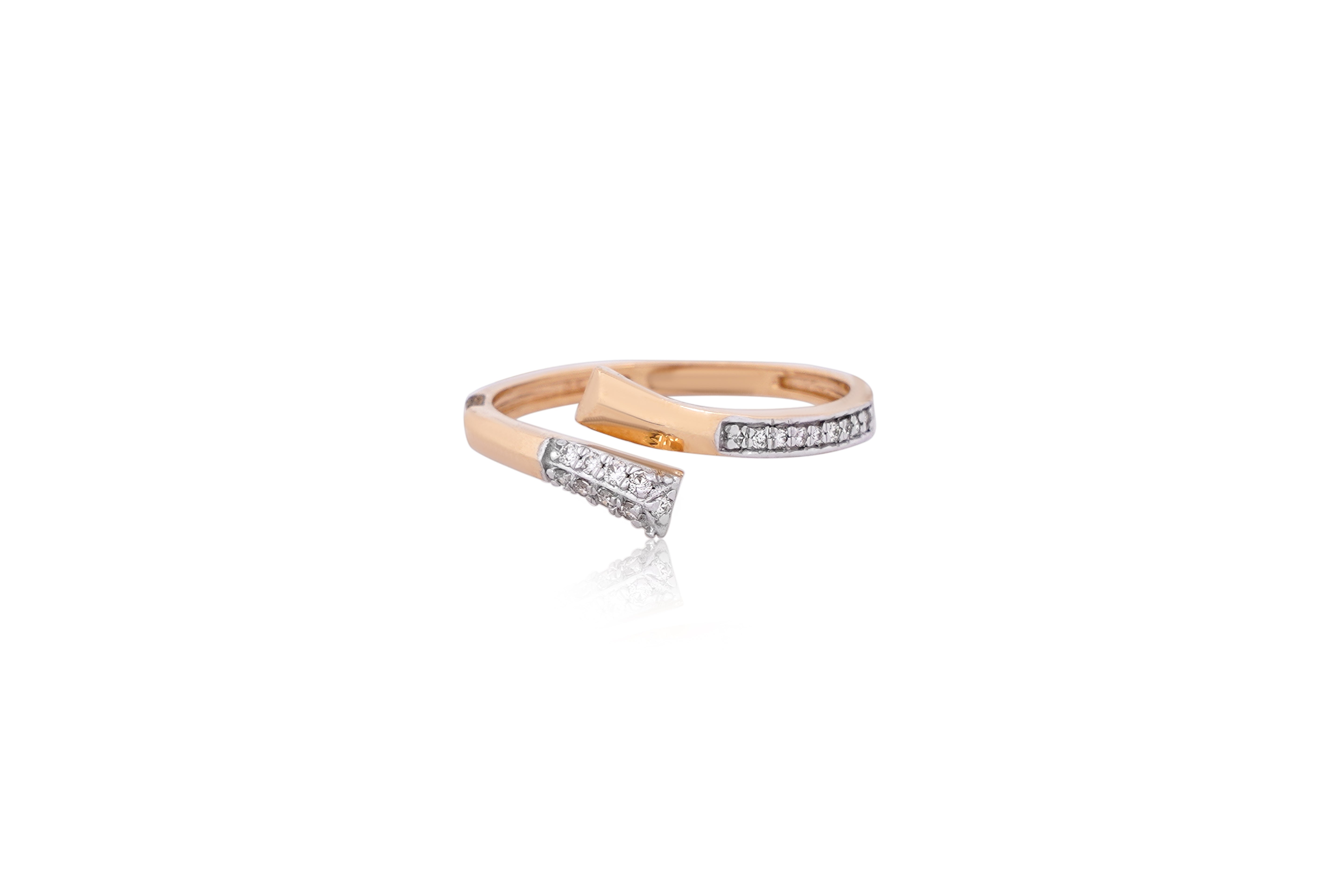 Diamond Geometric Bypass Wrap Ring