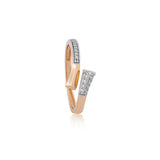 Diamond Geometric Bypass Wrap Ring