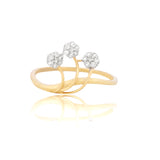 Diamond Triple-Blossom Sprig Ring