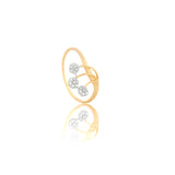 Diamond Triple-Blossom Sprig Ring