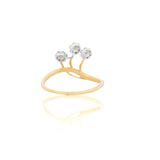Diamond Triple-Blossom Sprig Ring