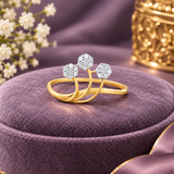 Diamond Triple-Blossom Sprig Ring