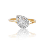 Diamond Pear Illusion Halo Ring