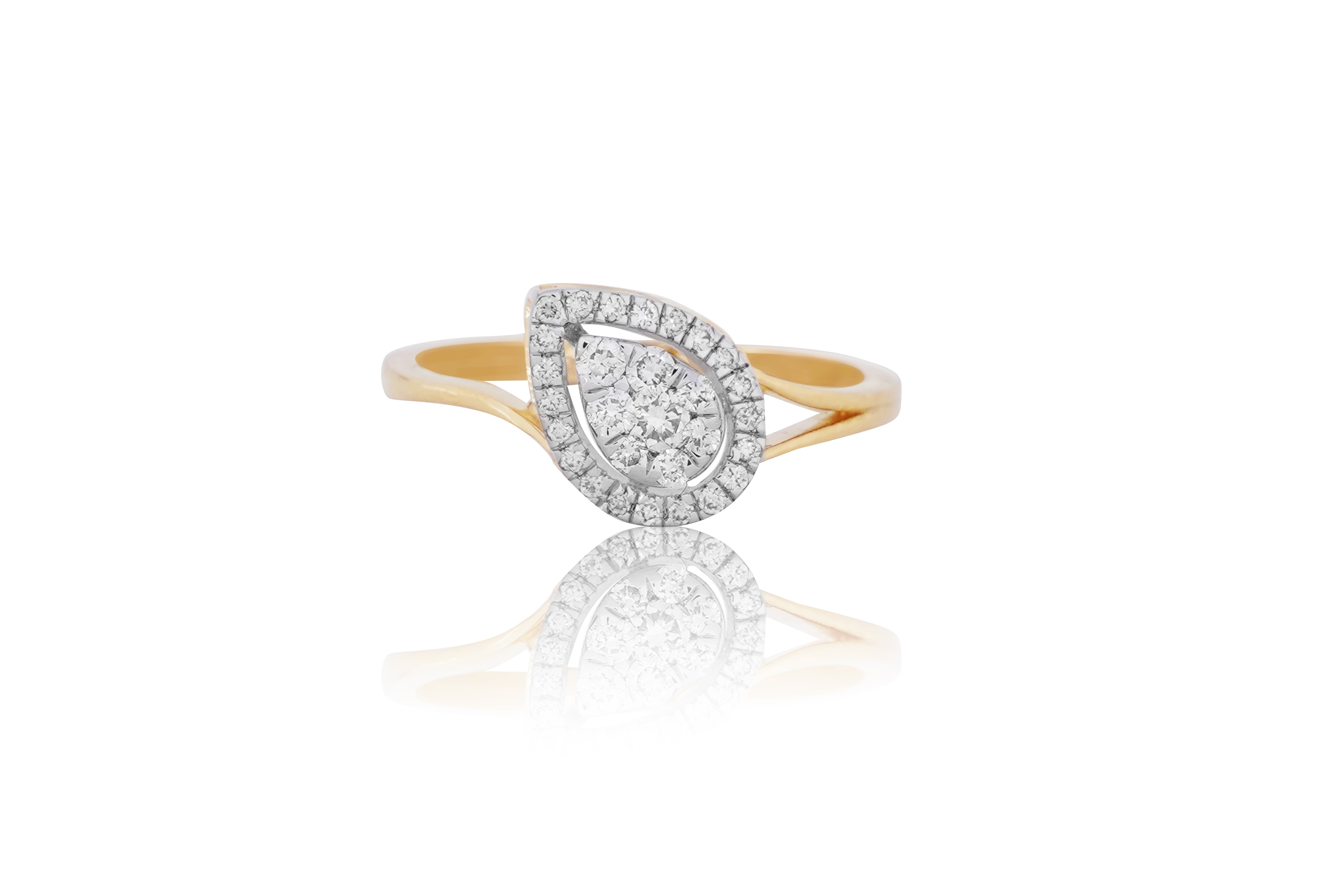 Diamond Pear Illusion Halo Ring