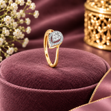 Diamond Pear Illusion Halo Ring