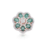 Emerald Blossom Diamond Ring