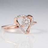 Triad-Bound Halo Diamond Ring