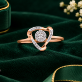 Triad-Bound Halo Diamond Ring