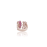 Crimson Petal Diamond Statement Ring