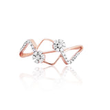 Geometric Petal Diamond Fusion Ring