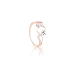 Geometric Petal Diamond Fusion Ring