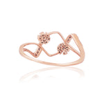 Geometric Petal Diamond Fusion Ring