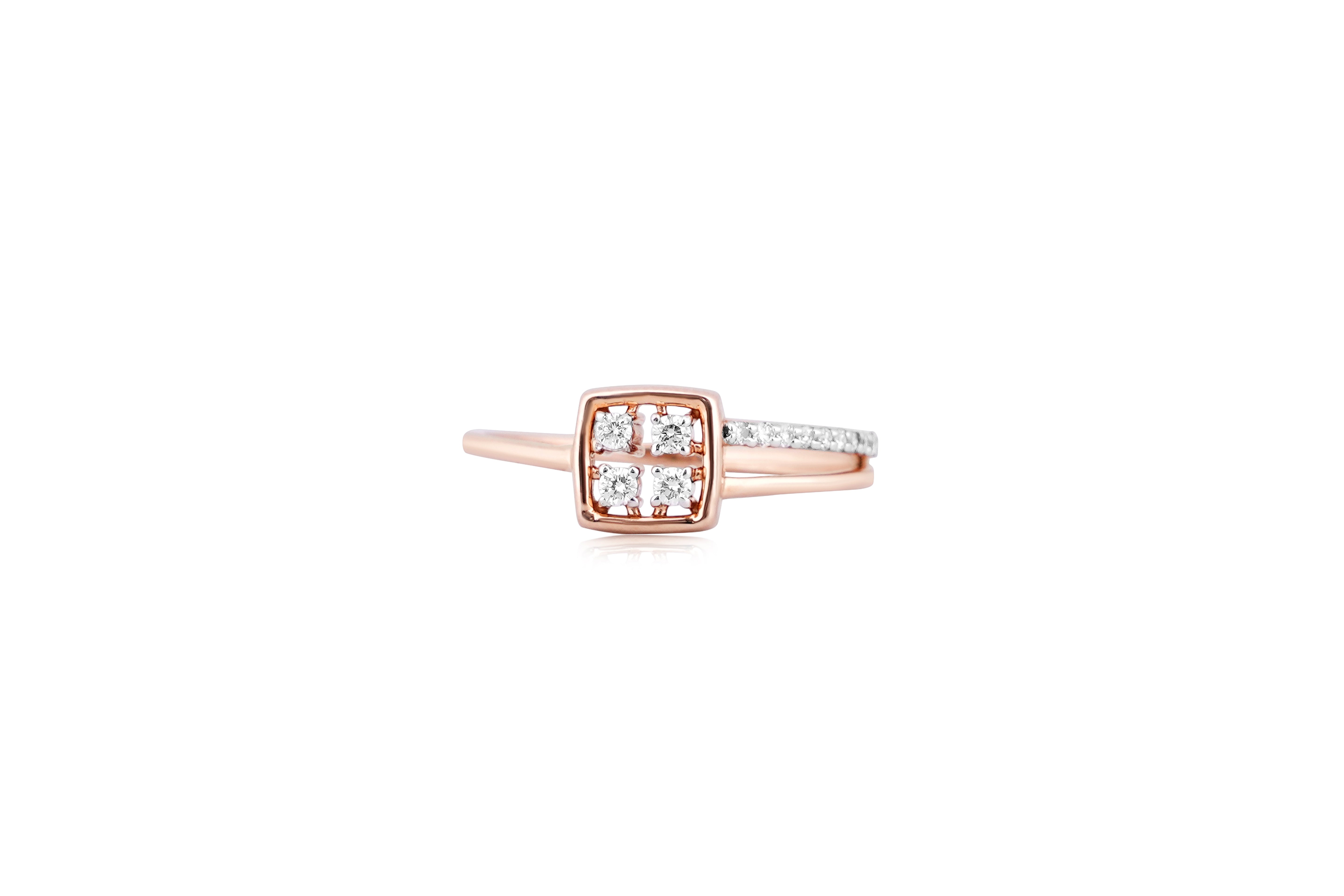 Quadra-Sparkle Diamond Bridge Ring