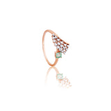 Emerald Geometric Diamond Accent Ring