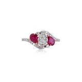 Crimson Petal Diamond Bypass Ring