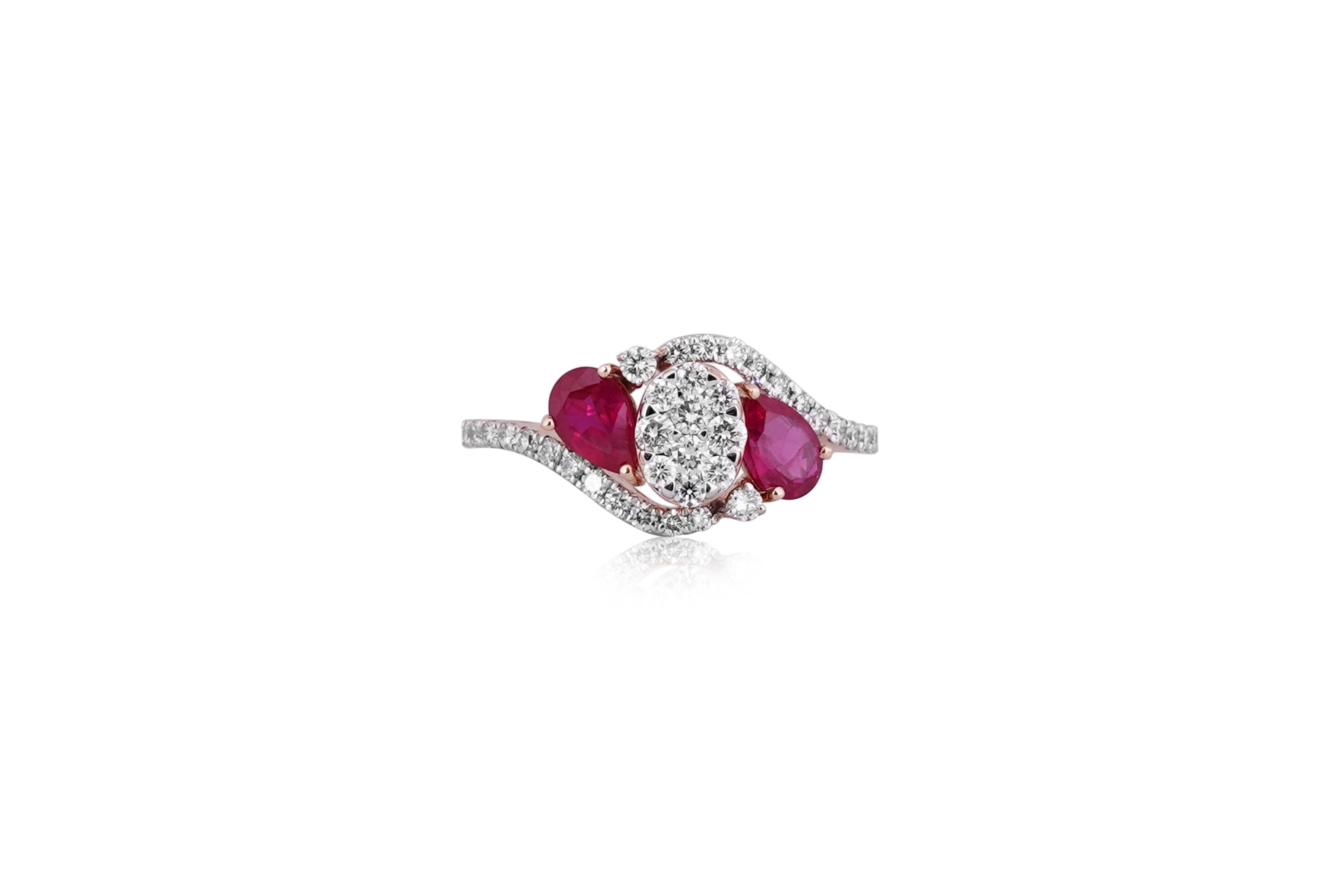 Crimson Petal Diamond Bypass Ring