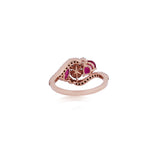 Crimson Petal Diamond Bypass Ring