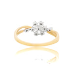 Diamond Snowflake Solitaire Ring
