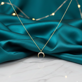 Ethereal Lunar Arc Diamond Pendant