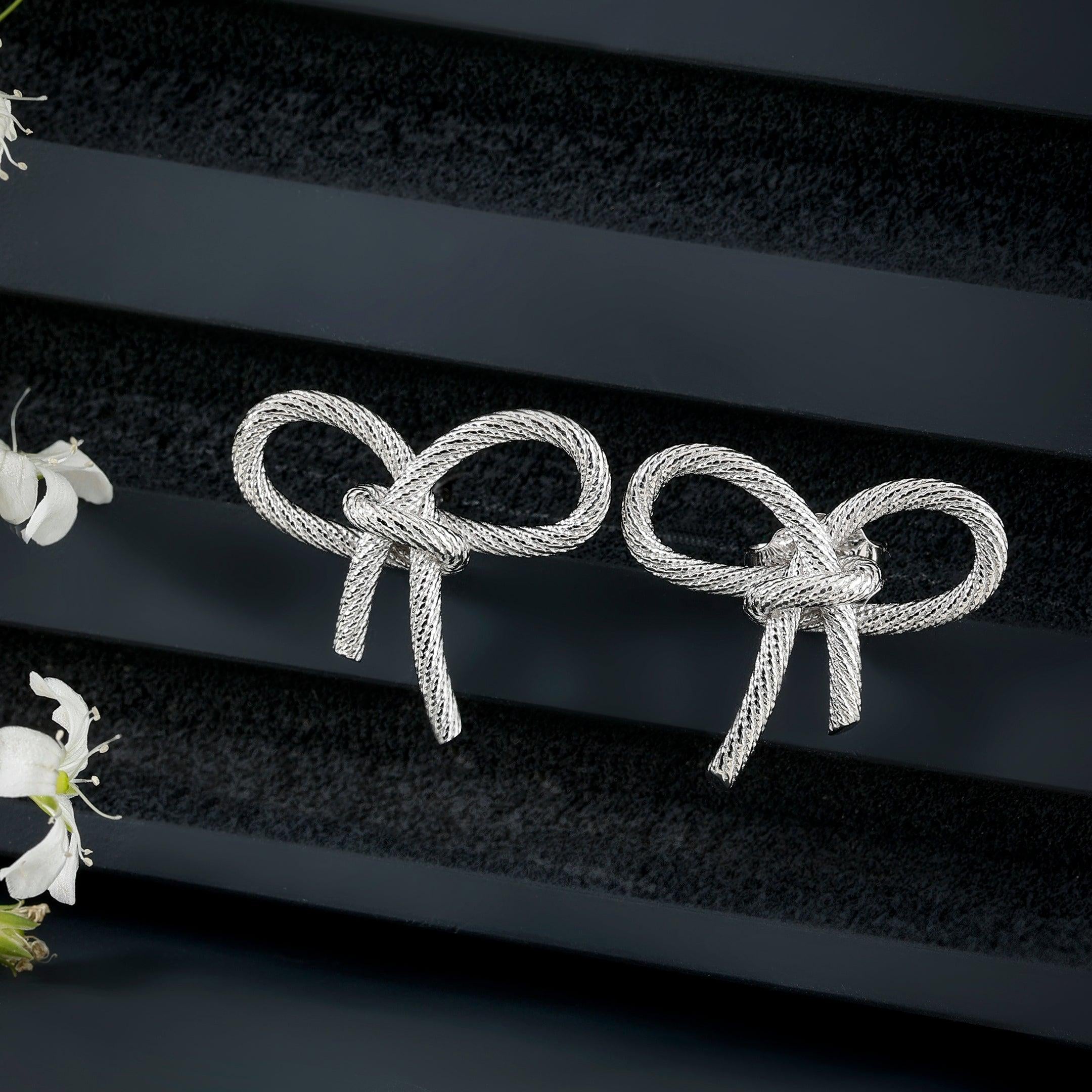 Knot of Fashion Silver Earrings - Diavo Jewels