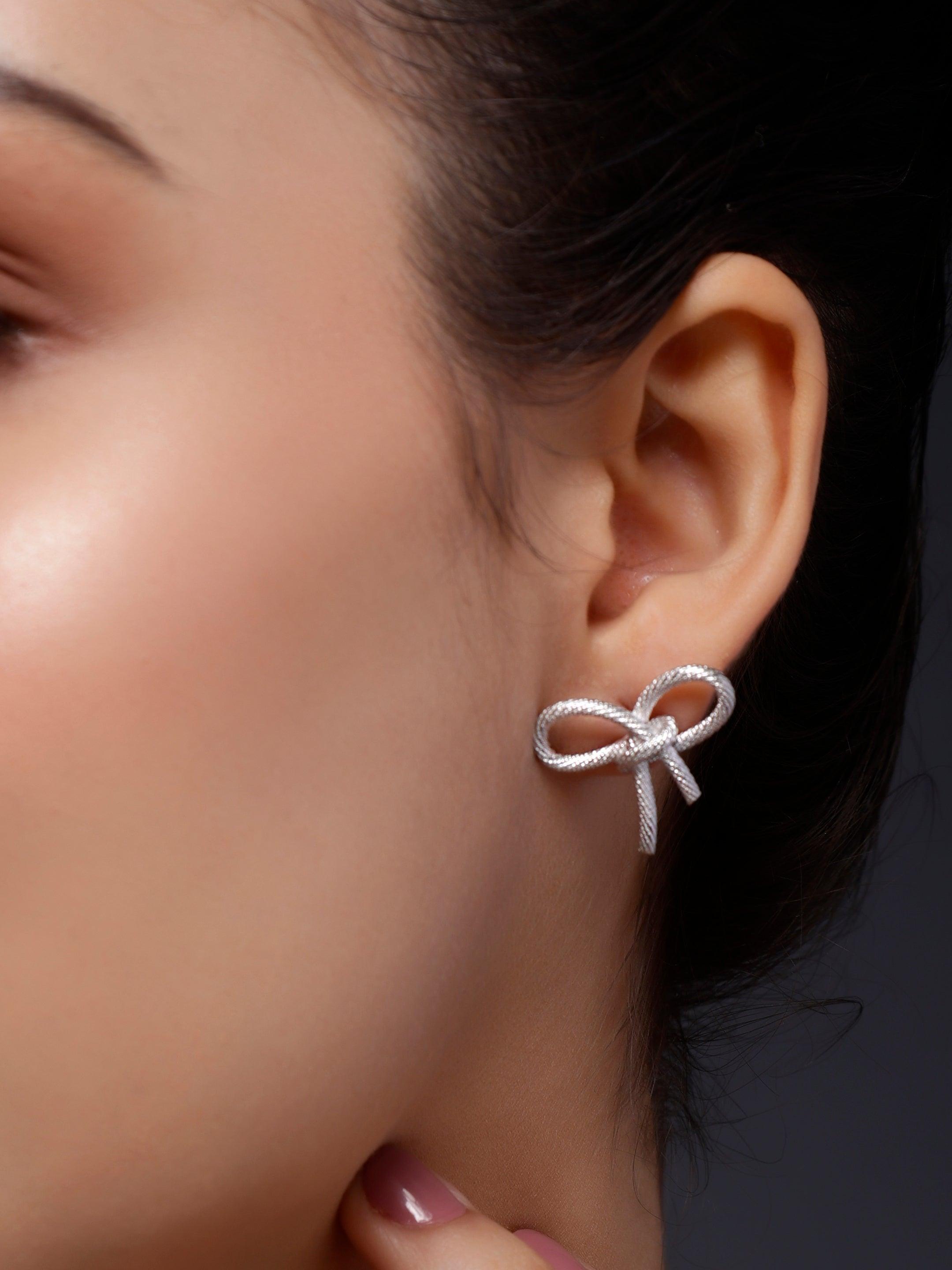 Knot of Fashion Silver Earrings - Diavo Jewels