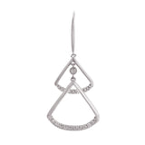 Radiant Rhodium-Plated Crystal Triangle Drop Earrings - Diavo Jewels