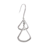 Radiant Rhodium-Plated Crystal Triangle Drop Earrings - Diavo Jewels