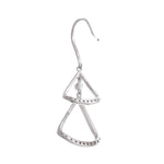 Radiant Rhodium-Plated Crystal Triangle Drop Earrings - Diavo Jewels