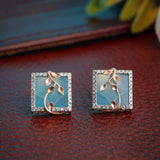 Sky Strand Enamel Diamond Earrings