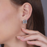 Sky Strand Enamel Diamond Earrings