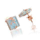 Sky Strand Enamel Diamond Earrings