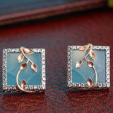 Sky Strand Enamel Diamond Earrings