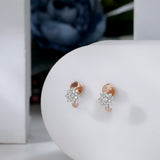 Frosted Floral Drop Diamond Earrings