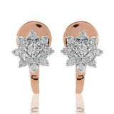 Frosted Floral Drop Diamond Earrings