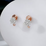 Frosted Floral Drop Diamond Earrings