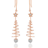 Twinkling Treetop Spiral Diamond Earrings