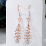 Twinkling Treetop Spiral Diamond Earrings