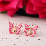 Fluttering Antennae Diamond Butterfly Earrings