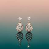 Midnight Bloom Diamond Drop Earrings