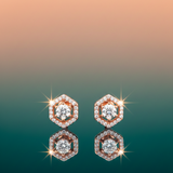 Diamond Hexagon Halo Studs